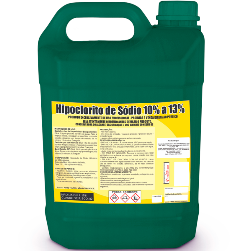 Hipoclorito de Sódio 5lts